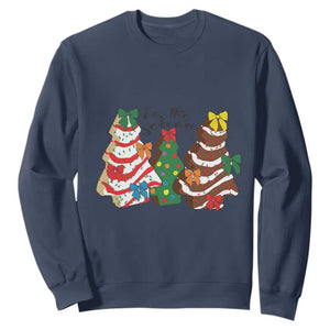 Christmas Cake Tree Bow Sweatshirt Tis The Season TS10 Navy Print Your Wear