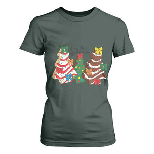 Christmas Cake Tree Bow T Shirt For Women Tis The Season TS10 Dark Forest Green Print Your Wear