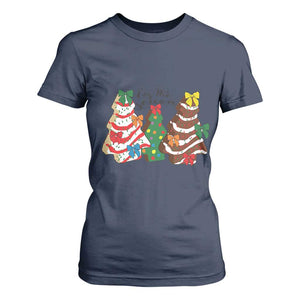 Christmas Cake Tree Bow T Shirt For Women Tis The Season TS10 Navy Print Your Wear
