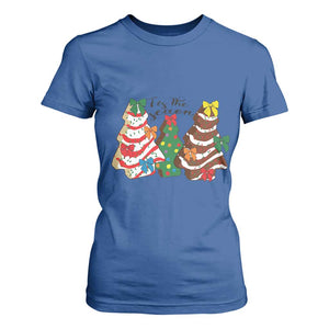 Christmas Cake Tree Bow T Shirt For Women Tis The Season TS10 Royal Blue Print Your Wear