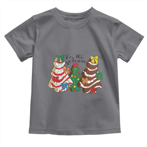 Christmas Cake Tree Bow Toddler T Shirt Tis The Season TS10 Charcoal Print Your Wear