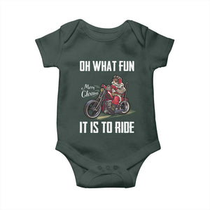 Funny Christmas Motorcycle Santa Baby Onesie Oh What Fun It Is To Ride Motorbike Rider Xmas Gift TS10 Print Your Wear