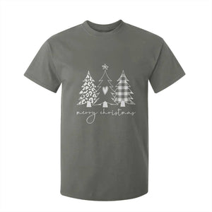 Merry & Bright Christmas Trees T Shirt For Kid Chic Winter Shirt Cute Holiday Tee Xmas Gift TS10 Military Green Print Your Wear