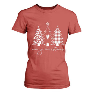 Merry & Bright Christmas Trees T Shirt For Women Chic Winter Shirt Cute Holiday Tee Xmas Gift TS10 Red Print Your Wear