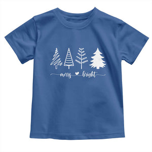 Merry and Bright Christmas Trees Baby Shirt Holiday Tee Xmas Gift TS10 Royal Blue Print Your Wear