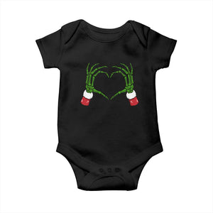 Christmas Skeleton Heart Hands Baby Onesie TS10 Black Print Your Wear