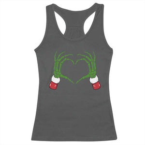 Christmas Skeleton Heart Hands Racerback Tank Top TS10 Dark Heather Print Your Wear