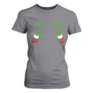 Christmas Skeleton Heart Hands T Shirt For Women TS10 Charcoal Print Your Wear