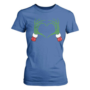 Christmas Skeleton Heart Hands T Shirt For Women TS10 Royal Blue Print Your Wear