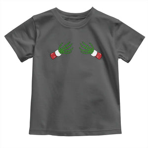 Funny Christmas Toddler T Shirt Women's Boob Skeleton Hand TS10 Dark Heather Print Your Wear