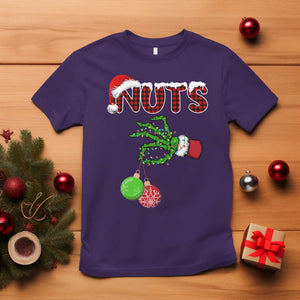 Funny Couples Christmas T Shirt Chest And Nuts Matching Holiday Skeleton Hand TS10 Purple Print Your Wear