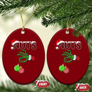 Funny Couples Christmas Ceramic Ornament Chest And Nuts Matching Holiday Skeleton Hand TS10 Print Your Wear