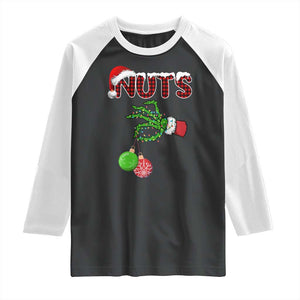 Funny Couples Christmas Raglan Shirt Chest And Nuts Matching Holiday Skeleton Hand TS10 Black White Print Your Wear