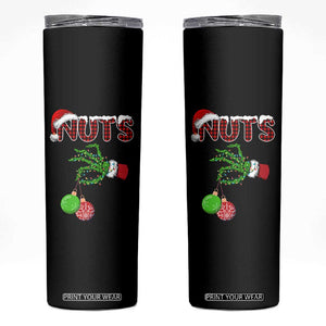 Funny Couples Christmas Skinny Tumbler Chest And Nuts Matching Holiday Skeleton Hand TS10 Black Print Your Wear