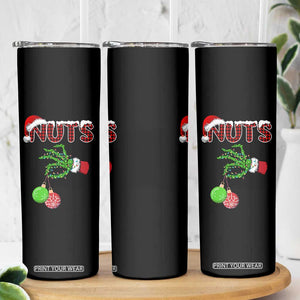 Funny Couples Christmas Skinny Tumbler Chest And Nuts Matching Holiday Skeleton Hand TS10 Print Your Wear