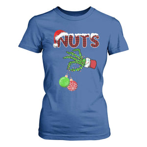 Funny Couples Christmas T Shirt For Women Chest And Nuts Matching Holiday Skeleton Hand TS10 Royal Blue Print Your Wear