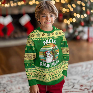 Vintage Cute Mele Kalikimaka Ugly Christmas Sweater Funny Snowman Palm Tree Beach Tropical Xmas Gift Family Holiday TS10 Forest Print Your Wear