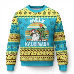 Vintage Cute Mele Kalikimaka Ugly Christmas Sweater Funny Snowman Palm Tree Beach Tropical Xmas Gift Family Holiday TS10 Hawaii Print Your Wear
