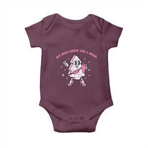 Pink Christmas Tree Cake Baby Onesie Out Here Lookin Like A Snack Boujee Xmas TS10 Maroon Print Your Wear
