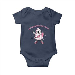Pink Christmas Tree Cake Baby Onesie Out Here Lookin Like A Snack Boujee Xmas TS10 Navy Print Your Wear