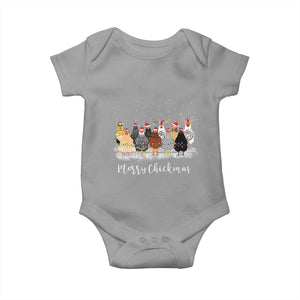 ute Christmas Chickens Baby Onesie Xmas Farm Animals TS10 Sport Gray Print Your Wear