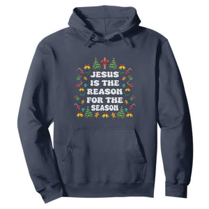 Christian Christmas Hoodie Ugly Christmas Sweaters Jesus Is The Reason For The Season TS10 Navy Print Your Wear