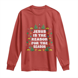 Christian Christmas Long Sleeve Shirt Ugly Christmas Sweaters Jesus Is The Reason For The Season TS10 Red Print Your Wear