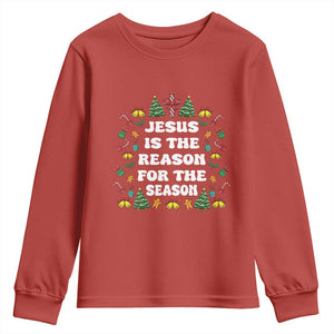 Christian Christmas Youth Sweatshirt Ugly Christmas Sweaters Jesus Is The Reason For The Season TS10 Red Print Your Wear
