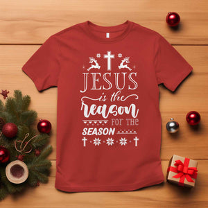 Christian Christmas T Shirt Jesus Is The Reason For The Season Xmas Faith TS10 Red Print Your Wear