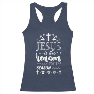 Christian Christmas Racerback Tank Top Jesus Is The Reason For The Season Xmas Faith TS10 Navy Print Your Wear