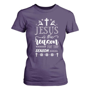 Christian Christmas T Shirt For Women Jesus Is The Reason For The Season Xmas Faith TS10 Purple Print Your Wear