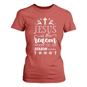 Christian Christmas T Shirt For Women Jesus Is The Reason For The Season Xmas Faith TS10 Red Print Your Wear