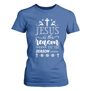 Christian Christmas T Shirt For Women Jesus Is The Reason For The Season Xmas Faith TS10 Royal Blue Print Your Wear