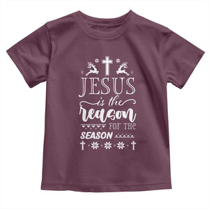 Christian Christmas Toddler T Shirt Jesus Is The Reason For The Season Xmas Faith TS10 Maroon Print Your Wear