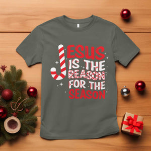 Christian Christmas T Shirt Jesus Is The Reason For The Season TS10 Military Green Print Your Wear
