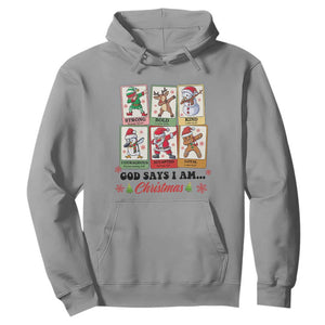 Religious Christmas Hoodie God Says I Am Xmas Christian Bible TS10 Sport Gray Print Your Wear