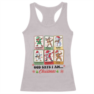 Religious Christmas Racerback Tank Top God Says I Am Xmas Christian Bible TS10 Ice Gray Print Your Wear