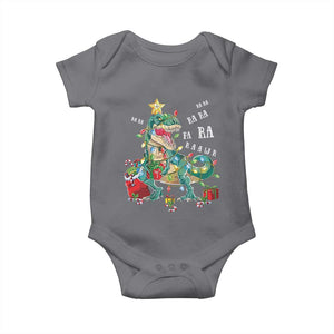 Dinosaur Christmas Baby Onesie Tree Lights Xmas Boys Men TS10 Charcoal Print Your Wear