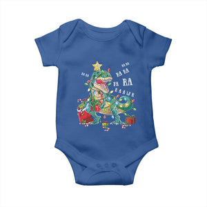 Dinosaur Christmas Baby Onesie Tree Lights Xmas Boys Men TS10 Royal Blue Print Your Wear