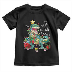 Dinosaur Christmas Toddler T Shirt Tree Lights Xmas Boys Men TS10 Black Print Your Wear