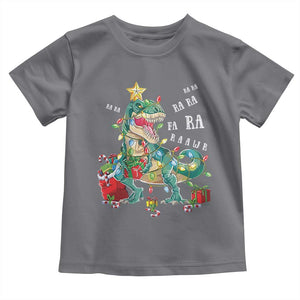 Dinosaur Christmas Toddler T Shirt Tree Lights Xmas Boys Men TS10 Charcoal Print Your Wear