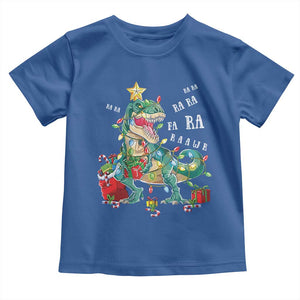 Dinosaur Christmas Toddler T Shirt Tree Lights Xmas Boys Men TS10 Royal Blue Print Your Wear