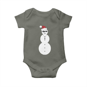 Funny Angry Snowman Baby Onesie Gangster Snowmen Rap Hip Hop TS10 Military Green Print Your Wear