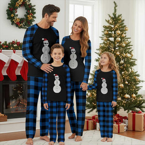 Funny Angry Snowman Plaid Pajama Set Gangster Snowmen Rap Hip Hop TS10 Blue Plaid Print Your Wear