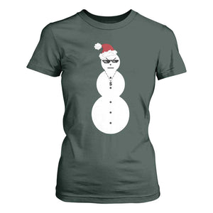 Funny Angry Snowman T Shirt For Women Gangster Snowmen Rap Hip Hop TS10 Dark Forest Green Print Your Wear