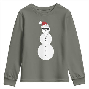 Funny Angry Snowman Youth Sweatshirt Gangster Snowmen Rap Hip Hop TS10 Military Green Print Your Wear