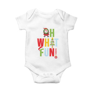 Funny Christmas Santa Baby Onesie Oh What Fun Christmas Tree And Wreath TS10 White Print Your Wear