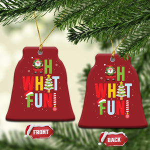 Funny Xmas Santa Christmas Ornament Oh What Fun Christmas Tree And Wreath TS10 Bell Flake Red Print Your Wear