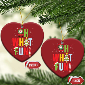 Funny Xmas Santa Christmas Ornament Oh What Fun Christmas Tree And Wreath TS10 Heart Red Print Your Wear