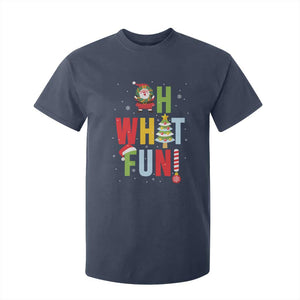 Funny Christmas Santa T Shirt For Kid Oh What Fun Christmas Tree And Wreath TS10 Navy Print Your Wear